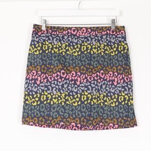 Boden Danby Pull On Skirt Rainbow Leopard